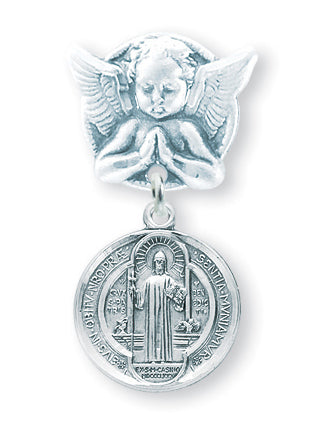 Sterling Silver Saint Benedict Baby Pin