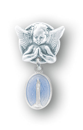 Sterling Silver Baby Miraculous Medal Pin