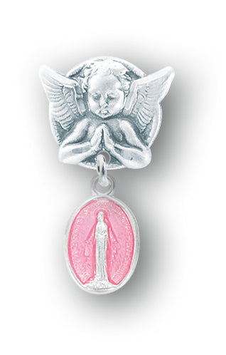 Sterling Silver Baby Miraculous Medal Pin