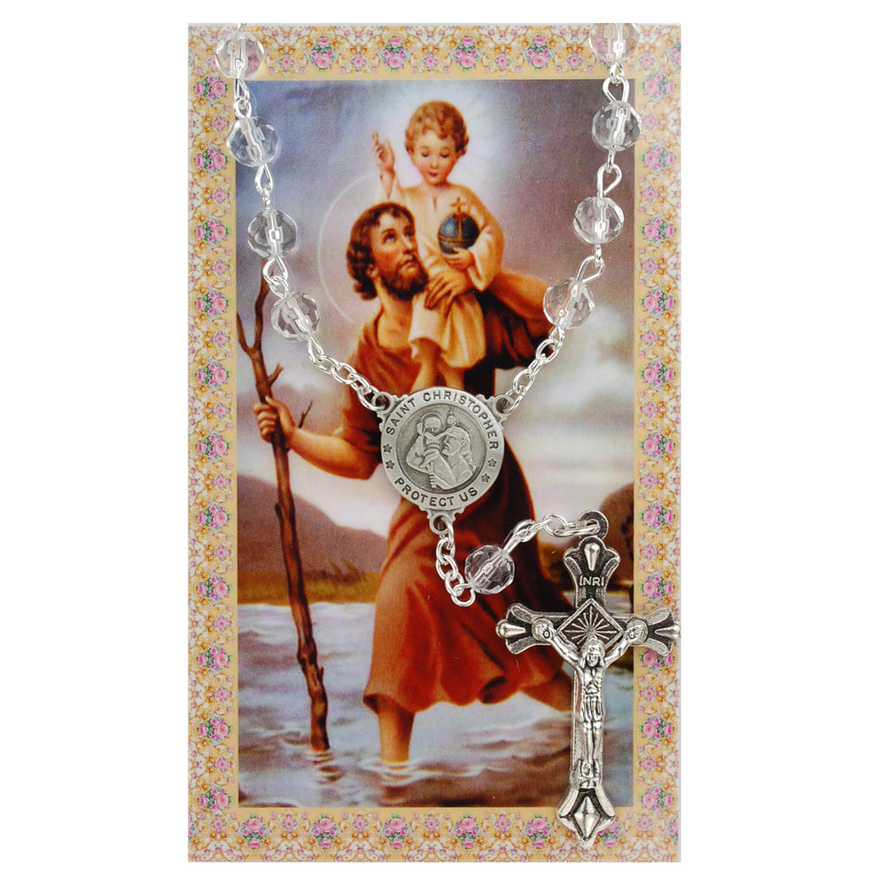 Saint Christopher Auto Rosary/Prayer Card Set