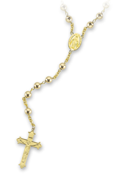 Gold Over Sterling Silver High Polished Rosary