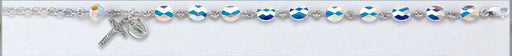 Aurora Flat Oval Swarovski Crystal Rosary Bracelet