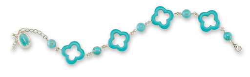 Turquoise Cross Rosary Bracelet