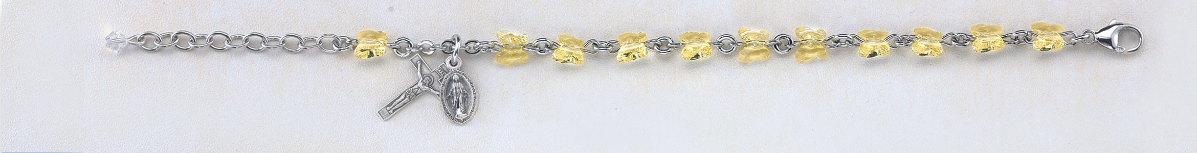 Jonquil Swarovski Crystal Butterfly Sterling Rosary Bracelet