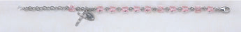 Light Rose Swarovski Crystal Butterfly Sterling Bracelet