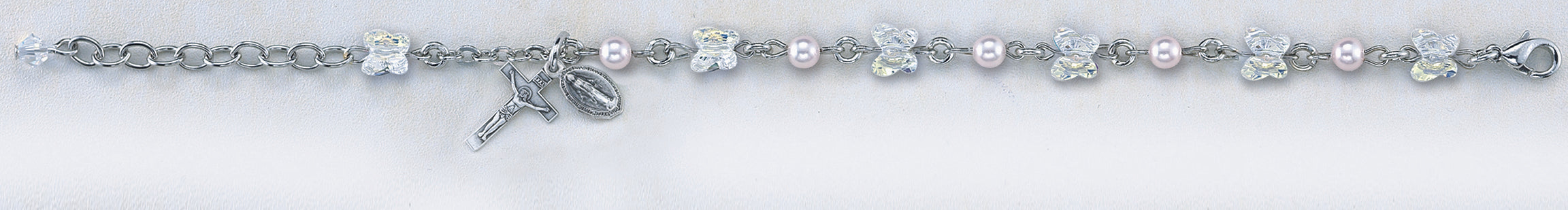 Aurora Swarovski Butterfly Crystal Bead and Sterling Bracelet