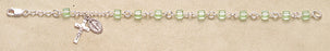 Chrysolite Swarovski Crystal Cube Rosary Bracelet