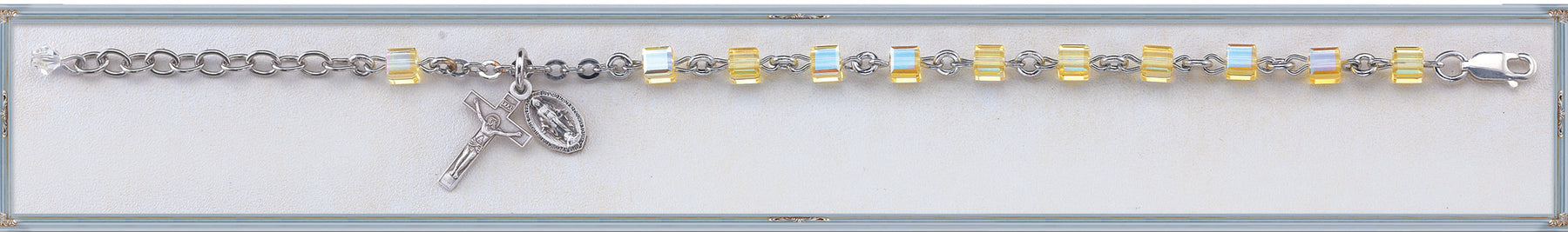 Jonquil Swarovski Crystal Cube Rosary Bracelet