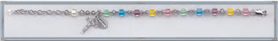 Multi Color Swarovski Crystal Cube Rosary Bracelet