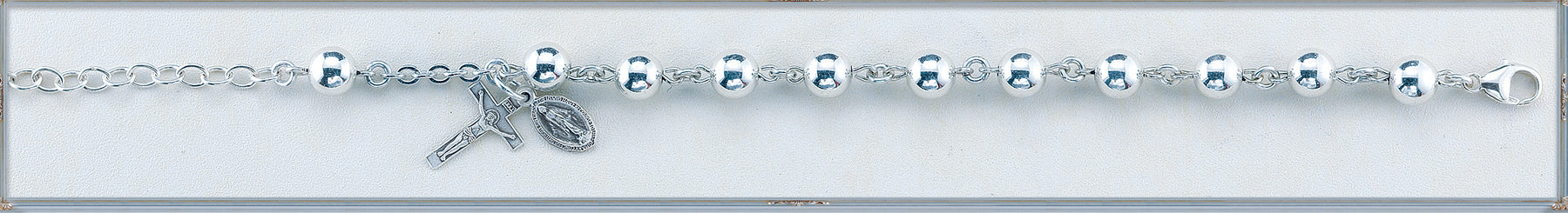 High Polished Round Sterling Silver Bracelet