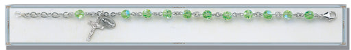 Chrysolite Round Faceted Swarovski Crystal Sterling Bracelet