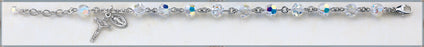 Aurora Round Faceted Swarovski Crystal Sterling Bracelet