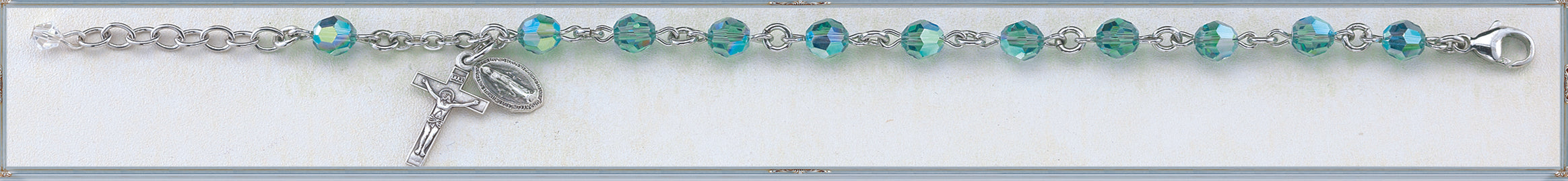 Erinite Round Faceted Swarovski Crystal Sterling Bracelet