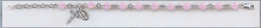 Rose Opal Round Faceted Swarovski Crystal Sterling Bracelet