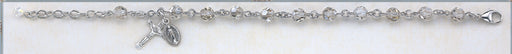Smoked Crystal Round Faceted Swarovski Crystal Sterling Bracelet