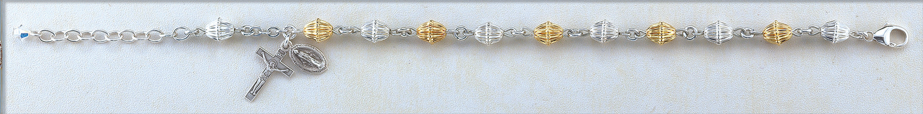 Corrugated Gold over Sterling Bracelet