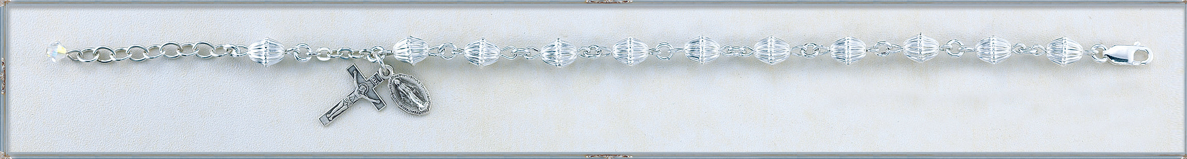 Bicone Corrugated Sterling Silver Bracelet