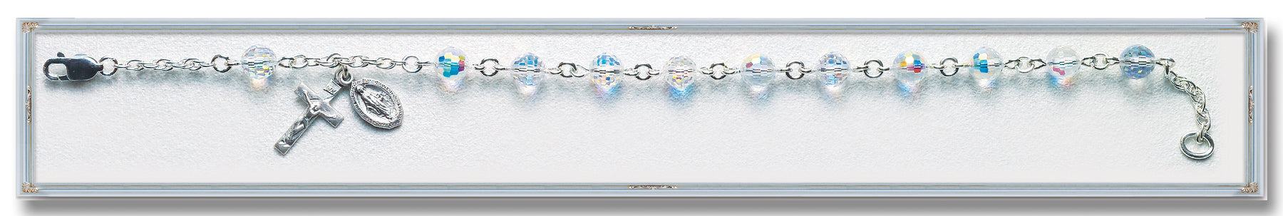 Aurora Multi Faceted Swarovski Crystal Sterling Bracelet