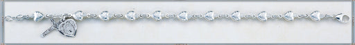 8mm Solid Sterling Silver Sacred Heart Rosary Bracelet