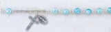 Blue Imitation Pearl Rosary Bracelet