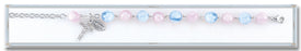 Pink and Blue Flower Venetian Glass Sterling Bracelet