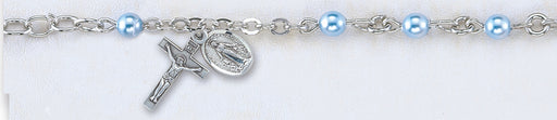 Blue Swarovski Imitation Pearl Rosary Bracelet