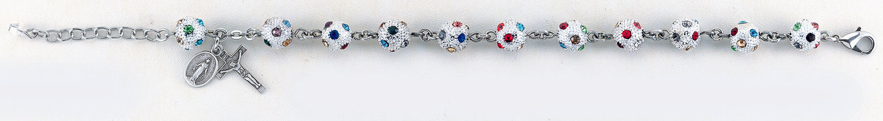 8mm Multi Set Crystal Rosary Bracelet