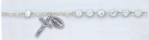 Tin Cut Crystal Rosary Bracelet
