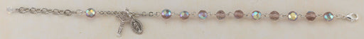 Tin Cut Light Amethyst Rosary Bracelet