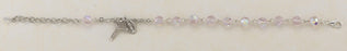 Tin Cut Light Rose Rosary Bracelet