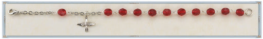 Red Crystal Holy Spirit Rosary Bracelet