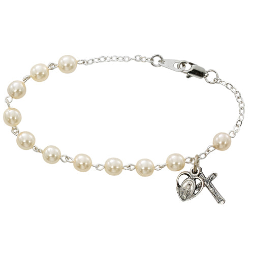 7 1/2-inch Glass Pearl Bracelet