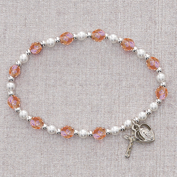 Rose/October Stretch Bracelet