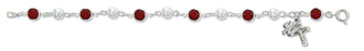 7 1/2-inch Sterling Silver Red/Pearl Holy Spirt