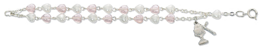 6 1/2-inch Pink and White Bracelet