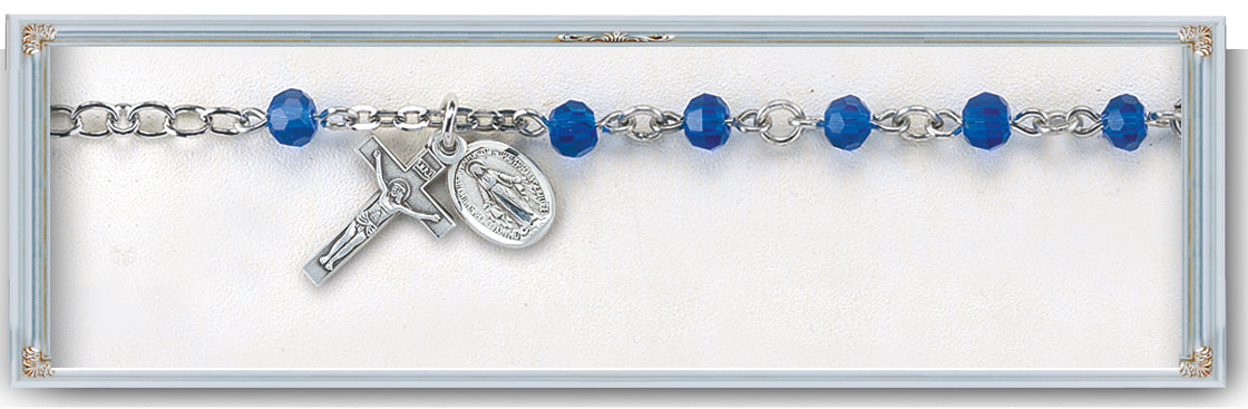 5mm Caribbean Blue Rosary Bracelet