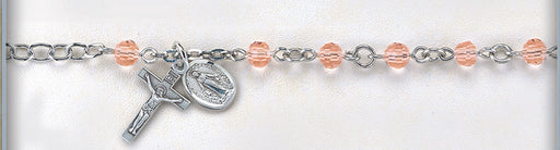 Light Rose Rosary Bracelet