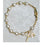 Gold over Silver 6 1/2-inch Pearl Heart Braclt