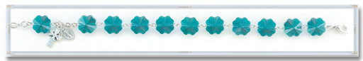 Swarovski Crystal Clover Shape Emerald Bracelet