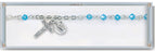 4mm Aqua Swarovski Crystal Rondell Rosary Bracelet