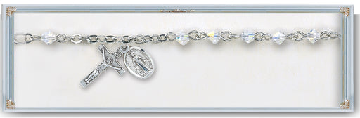 4mm Crystal Swarovski Crystal Rondell Rosary Bracelet
