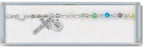 4mm Multi Swarovski Crystal Rondell Rosary Bracelet