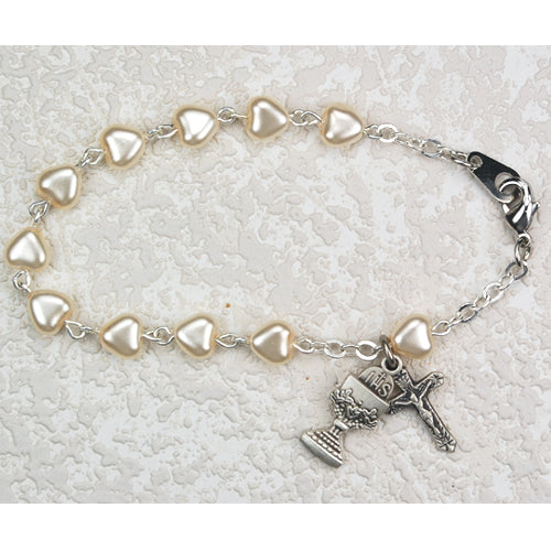 Pearl Heart Communion Bracelet