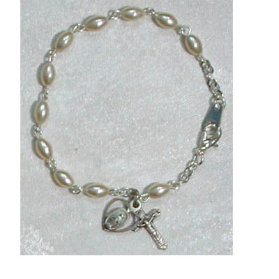 Sterling Silver 6 1/2-inch Oval Pearl Bracelet