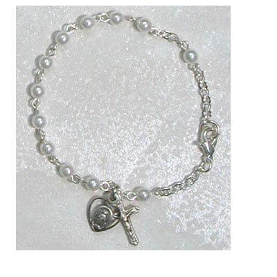 Sterling Silver Youth Silver Pearl Bracelet