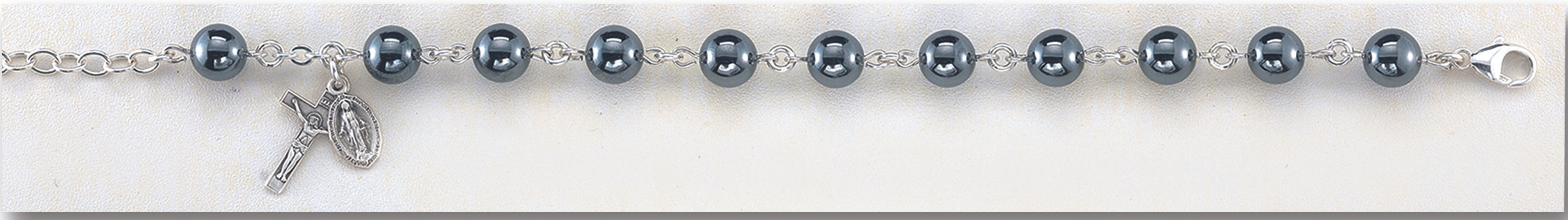 Genuine Hematite Rosary Bracelet