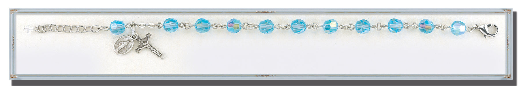 Alexandrite Round Faceted Swarovski Crystal Bead Bracelet