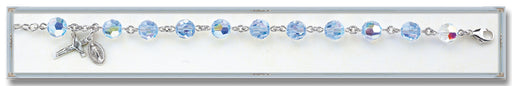 Round Faceted Light Sapphire Swarovski Crystal Bracelet