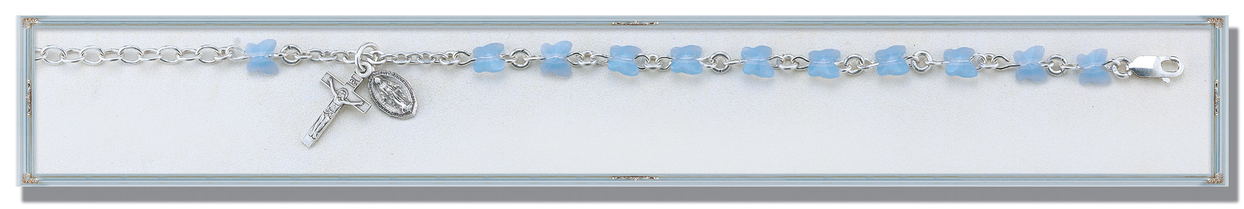 Blue Opal Swarovski Crystal Butterfly Bracelet