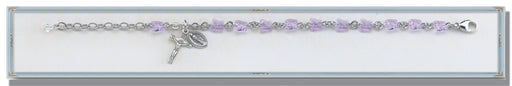 Violet Swarovski Crystal Butterfly Rosary Bracelet
